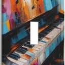 Decorative Art Light Switch Covers,1 Gang Single Toggle Duplex Outlet,Wall Plate,Switchplate Electrical Faceplate,Paino