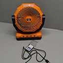 3-in-1 Camping Fan - Detachable Rechargeable Battery Operated Fan with Light & Hook for Tent, Outdoor - USB Table Fan with 4 Speeds for Picnic, BBQ, Fishing, Travel, Hurricane (Orange)