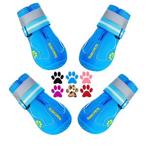 QUMY Dog Shoes for Large Dogs, Medium Dog Boots & Paw Protectors for Winter Snowy Day, Summer Hot Pavement, Water-Resistant in Rainy Weather, Outdoor Walking, Indoor Hardfloors Skid-Resistant Sole