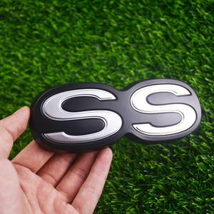 1Pc 1971 1972 Chevelle El Camino Super Sport SS Rear Bumper Emblem Letters with Hardware Replacement for SS (Silver Black)