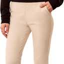 Tribal Women's Performance Stretch Slimming Capri Pants with Flatten It Tummy Control (Brown)size 12