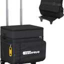 Cooler with Wheels and Handle, 50 Can Rolling Cooler, Portable Collapsible Soft Cooler Bag with Wheels,Leakproof Insulated Wheeled Cooler for Beach, Camping, Patio Travel, Outdoor, Ball Fields (BLACK)