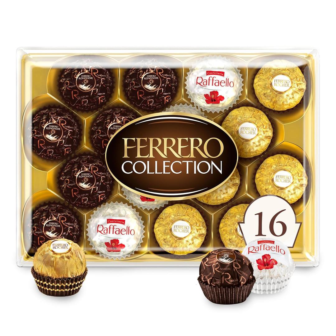 Ferrero Collection Gourmet Gift Box, 16 Assorted Chocolates with Dark Chocolate, Coconut, and Milk Chocolate, 6.1 oz (EXP 06/02/26)