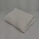 Bedsure GentleSoft White Throw Blanket for Couch - Cozy Blanket for Women, Cute Fleece Throws for Girls Sofa Couch Cover, Birthday Gifts for Women, Room Fall Halloween Decor, Off White, 50x60 Inches