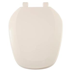 Centoco Eljer Emblem Round Toilet Seat with Square Front, Closed Front with Cover, Residential, Plastic, Made in the USA, EMB201-306, Natural