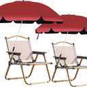 Blissun Beach Umbrella with Clamp, Adjustable Umbrellas for Chair, UPF50+ Sun Shade Umbrella for Beach Chair, Wheelchair, Camping Chair, Patio Chair, Golf Carts (Chair Not Included)