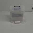 Plastic Storage Bins with Lids - 6 Pack, 7 Quart Stackable Containers for Home Pantry Office Classroom Organization, Clear with Black Buckle Lids