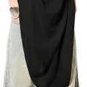 OYOANGLE Women's Backless Cowl Neck Sleeveless Tank Top Draped Front Chiffon Trendy Tops S