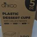 Ginkgo 100 Sets (300 Pieces) 5 oz Dessert Cups with Lids and Spoons, Clear Plastic Parfait Cups, Disposable Appetizer Cups for Pudding, Jello, Mousse, Ice Cream, Party & Catering Supplies