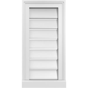 Ekena Millwork GVPVE12X2403SF Vertical Surface Mount PVC Gable Vent, Factory Primed White