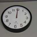 AKCISOT Atomic 10 Inch Wall Clock Analog Clocks for Indoor Kitchen, Battery Operated Clock for Bedroom Office Classroom Living Room(Black)