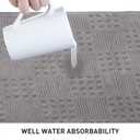 Bath Mats 36x24 Non-Slip Absorbent Bathroom Rug, Quick Dry Machine Washable Shower Tub Mat with Rubber Backing, Soft Floor Carpet for Bathroom Decor Waffle Grey