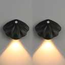 2 Pack Rechargeable Automatic Motion Sensor Night Light with 3 Light Modes & 3 Color Temperatures | USB-C Fast Charging, Magnetic Wireless for Bedroom, Bathroom, Hallway, Stairs, Doors (Black)