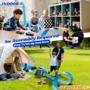Flexible Race Track Toys for Kids: 15 Ft Flex Race Car Ramp Track with Suction Cups - Rolls Up Portable DIY Racetrack Compatible with Diecast 1/64th Cars Model - Birthday Gifts for Boys Girls Ages 3+, Medium