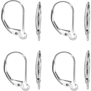 TOAOB 8pcs 925 Sterling Silver Leverback French Earring Hooks 10x16mm Hypo Allergenic Interchangeable Dangle Ear Wire Findings for Jewelry Making