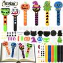 24pcs Halloween Bookmarks DIY Gifts Halloween Party Favors, Halloween Crafts For Kids Ages 4-8, Classroom Prizes Crafts Supplies, Halloween Trick or Treating Goodie, Treat Bags Gifts Fillers Bulk