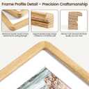 24x36 Picture Frame, USA-Sourced Oak Wood Photo Frame with Chamfered Edge & Double-Dowel Corner, Handcrafted 24x36 Wooden Poster Frame Matted to 20x30 Photos with HD Tempered Glass