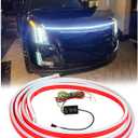 Car Hood Light Strip,White 71 Inches Dynamic Car LED Strip Lights,Turn Signal Lamp,Waterproof IP66 DRL Compatible with Dodge Ram 1500 2500 GMC Sierra 1500 2500 Chevy Silverado 1500 2500