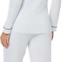 Women Long Sleeve Pajama Set Modal Button Down 2-Piece Pjs Pants Sleepwear Lounge Set (XL)