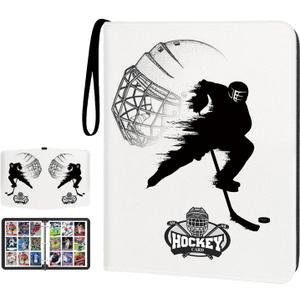 Hockey Card Binder 900 Pockets, 50 Sleeves Large Hockey Binder 3 Ring Zipper Trading Cards Holder 9 Pocket, Sport Card Collection Book Storage Organizer, Album Folder Protector Collector