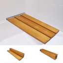 29" Tri-Fold Bathtub Shower Seat Bench - Wall Mounted Wooden Folding Bathtub Shower Bench with Waterproof Finish & Heavy-Duty Stainless Steel Bracket