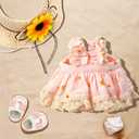 Lanynne 17cm Ornaments Clothes Set, Outfit Stylish Summer Holiday Fashion Ornaments Dress Shoes and Hat, Adorable Outfit Set Clothes Only No Doll (Pink Princess Style)