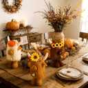 3 Pcs Thanksgiving Highland Cow Stuffed Animals 11 Inches Scottish Highland Cow Plush Cute Cattle Plush with Pumpkins Sunflowers and Bells for Birthday Party Gift Fall Harvest Home Decor