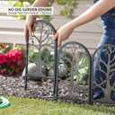Evergreen Garden Tree of Life Metal Landscape Edging Border 13" Tall Above Ground, 6 ft Long Decorative Garden Fence Panels Animal Barrier, No Dig Edging for Flower Bed, Yards, Lawn