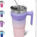 BJPKPK 20 oz Tumbler With Handle And Straw Lid Stainless Steel Travel Mugs Insulated Tumbler Cups, Pastel Sunset