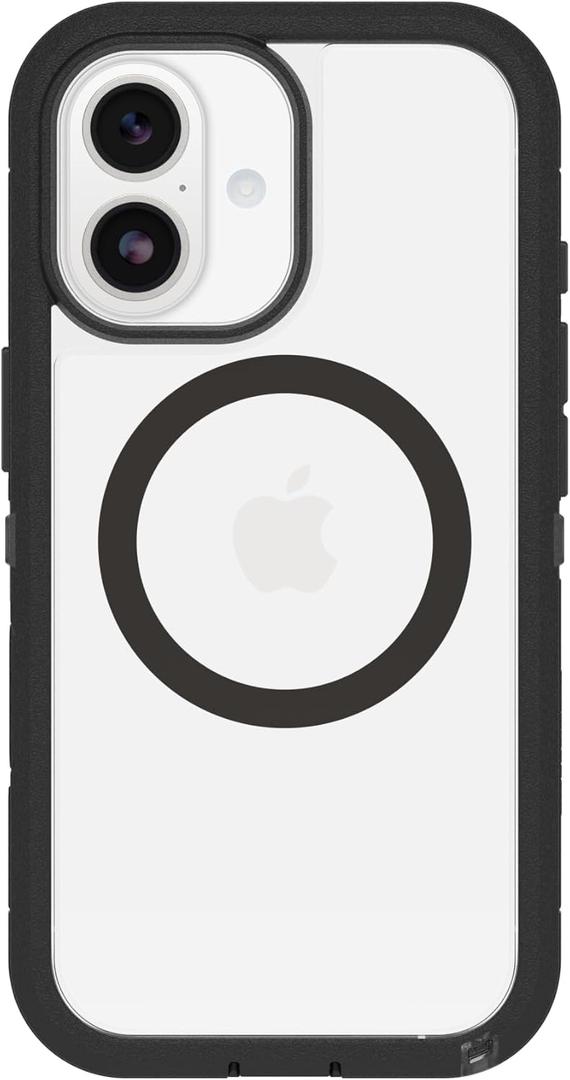 OtterBox iPhone 17 Defender Series Pro XT Clear Case - Dark Side - Black - Tough, Rugged & Durable iPhone Case, Snaps on MagSafe