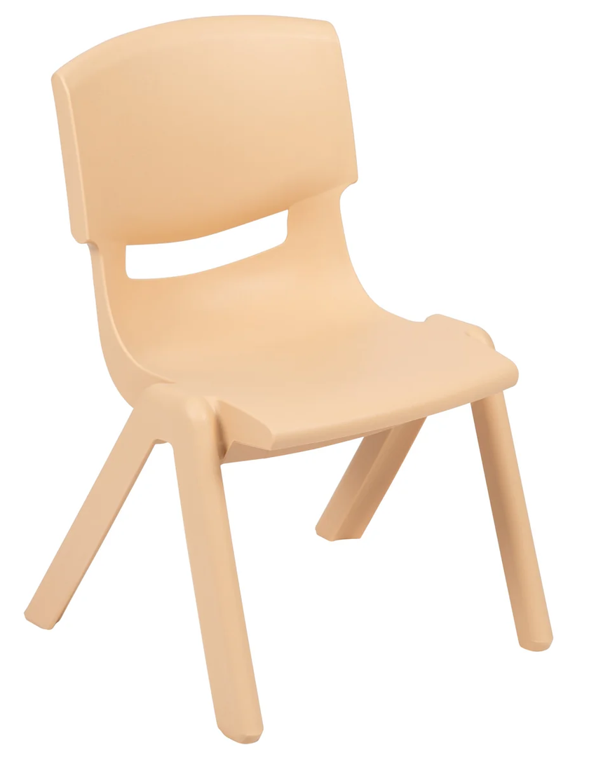 Flash Furniture Emmy 6 Pack Plastic Stackable School Chairs with 10.5" Seat Height, Natural