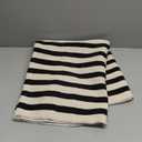 OJIA Outdoor Rug 3'x5', Fall Front Door Mat Outdoor Entrance Machine Washable Rugs Cotton Hand Woven Striped Entryway Rugs Indoor Door Mat Black and Cream White Area Rug for Porch/Backyard