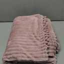 DISSA Fleece Blanket Throw Size  51x63, Pink  Soft, Plush, Fluffy, Fuzzy, Warm, Cozy  Perfect Throw for Couch, Bed, Sofa - with Pompom Fringe - Flannel Blanket Throw Blanket