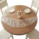 Aormenzy Clear Round Plastic Table Cover - Round Fitted Vinyl Tablecloth 48 Inch Diameter Waterproof Oilcloth Table Cloth, Elastic Edge for Secure Fit Indoor Outdoor