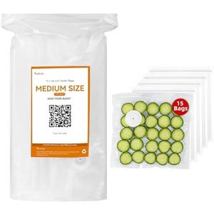 15 Pcs 12”x13” Reusable Vacuum Sealer Freezer Bags with Air Valve for Food Storage and Preservation, for Leftover Save, Meal Prep, Sous Vide Cook, Outdoor BBQ. BPA Free, Dishwasher Safe Microwavable