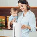 SMARTAKE Paper Towel Holder, Paper Towel Dispenser Standing Weighted Base Non Slip, Spring Arm for Easy Tear, Stainless Steel Paper Towel Holder for Home Kitchen Countertop Tabletop, Silver