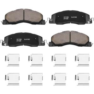 SUPLABEL Front Brake Pads for 2009 2010 20112018 Dodge Ram 2500 3500 Ceramic 2010 2011 2012 2013 2014 2015 2016 2017 Replacement Brake Pads w/Hardware HZ1399