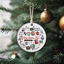 New Teacher Christmas Ornament 2025 First Christmas As Teacher Gift Educator Keepsake Ceramic Apple School Memory Decor