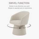 KISLOT Swivel Dining Chairs Set of 2, Upholstered Mid Century Modern Deskchair with Barrel Back, Linen Fabric Kitchen Chairs for Dining Room, Bedroom, Dressing Room, Linen