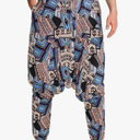 Men Women Cotton Baggy Hippie Yoga Harem Pants Funky Printed, Plus Size Trousers