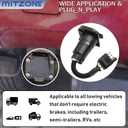 MITZONE 4-Way Flat to 7-Way Round Blade Trailer Light Adapter Wiring Reverse Plug Connector with Mounting Bracket & Screws Nuts for Truck RV Side to Trailer Side Towing Solutions
