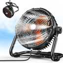 35000mAhRechargeable Outdoor Floor Fans, 12" Misting Cooling Fan,Hurricane Preparedness Supplies Items |22ft Water Pipe |12V Fast Charging |3-Level Light |Timing, for Garden,Greenhouse,Warehouse,Gym