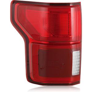 LED Tail Lights Assembly Compatible With 2018 2019 2020 Ford F150 F-150 XL XLT Red Rear Brake Lamp Signal with Blind Spot Module Not Included Left Driver Side KL3Z13405B LH 17-19 F150 Red LED