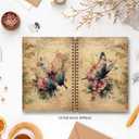 Foritho Vintage Butterfly Notebook, Floral Butterfly Journal Gifts for Women Teen Girls, Retro Cottagecore Botanical Insect Journal for School Work, Spiral Notebook 5.5x8.3 Inch