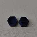 DesignSter Hexagon Velvet Ring Box - Premium Gorgeous Vintage Double Ring Display Holder with Detachable Lid for Proposal, Engagement, Wedding, Ceremony(Blue Fog)