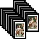 18 Packs 4x6 Picture Frames Black, 4x6 Frames Bulk, Gallery Wall Frame Set, 4 by 6 Frame Set of 18, Collage Wall Decor Photo Frames Set for Wall Hanging and Tabletop, Black