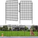 10 Panels Garden Fencing Animal Barrier with Lock, 48 in(H) X 24 Ft(L) Dog Fence Outdoor for Yard Rustproof No Dig Decorative Tall Garden Fence Metal Wire Panel Border Rabbit Ground Stakes Fencing