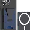 Hsypti for Magsafe Wallet, Slim Wallet for Men with Money Clip, Metal Card Holder with RFID Blocking, Minimalist Magnetic Phone Wallets Compatible with iPhone 17/16/15/14/13/12 Series (Navy)