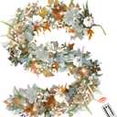 Fall Mantel Garland Decor for Home - 6 Ft Autumn Leaves Table Garlands with Lights Decorations for Thanksgiving and Halloween Leaf Centerpieces for Bedroom Tables Stair Porch Outdoor Farmhouse