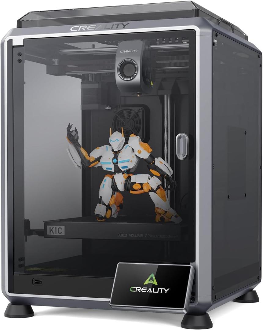 Creality K1C 3D Printer, 600mm/s Fast Speed Auto Leveling 3D Printers with AI Camera for 300C Printing, Switchable Silent Mode Reliable Carbon Fiber 3D Printing 220 * 220 * 250mm